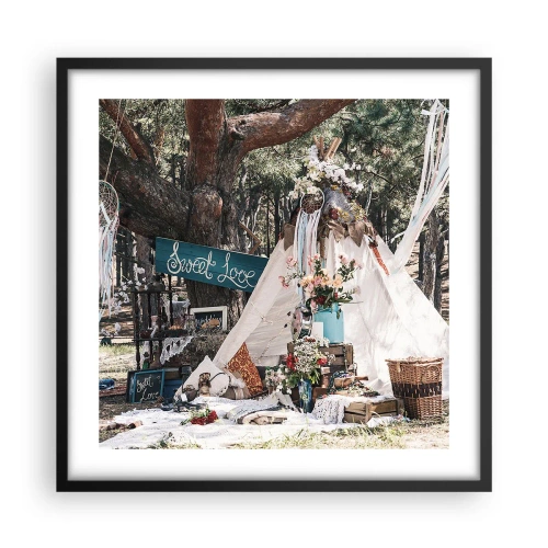Póster en marco negro - Amor exótico - 50x50 cm