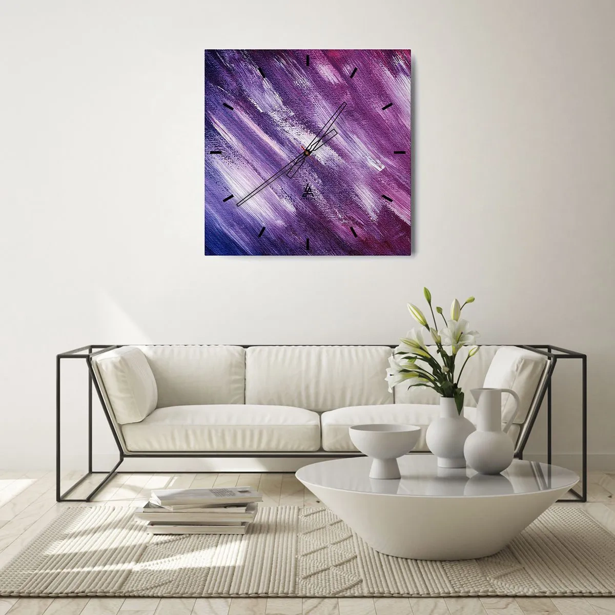 Reloj de pared - Reloj de vidrio - Cuando sopla el viento del sol - 30x30 cm