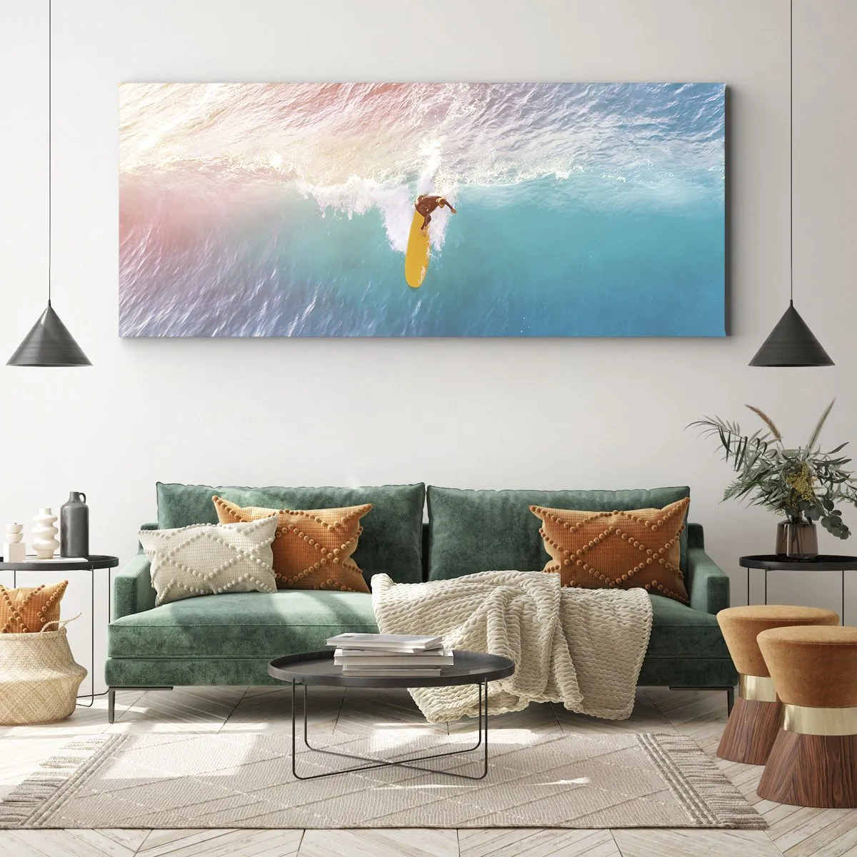 Cuadro sobre lienzo - Impresión de Imagen - Jinete del océano - 100x40 cm