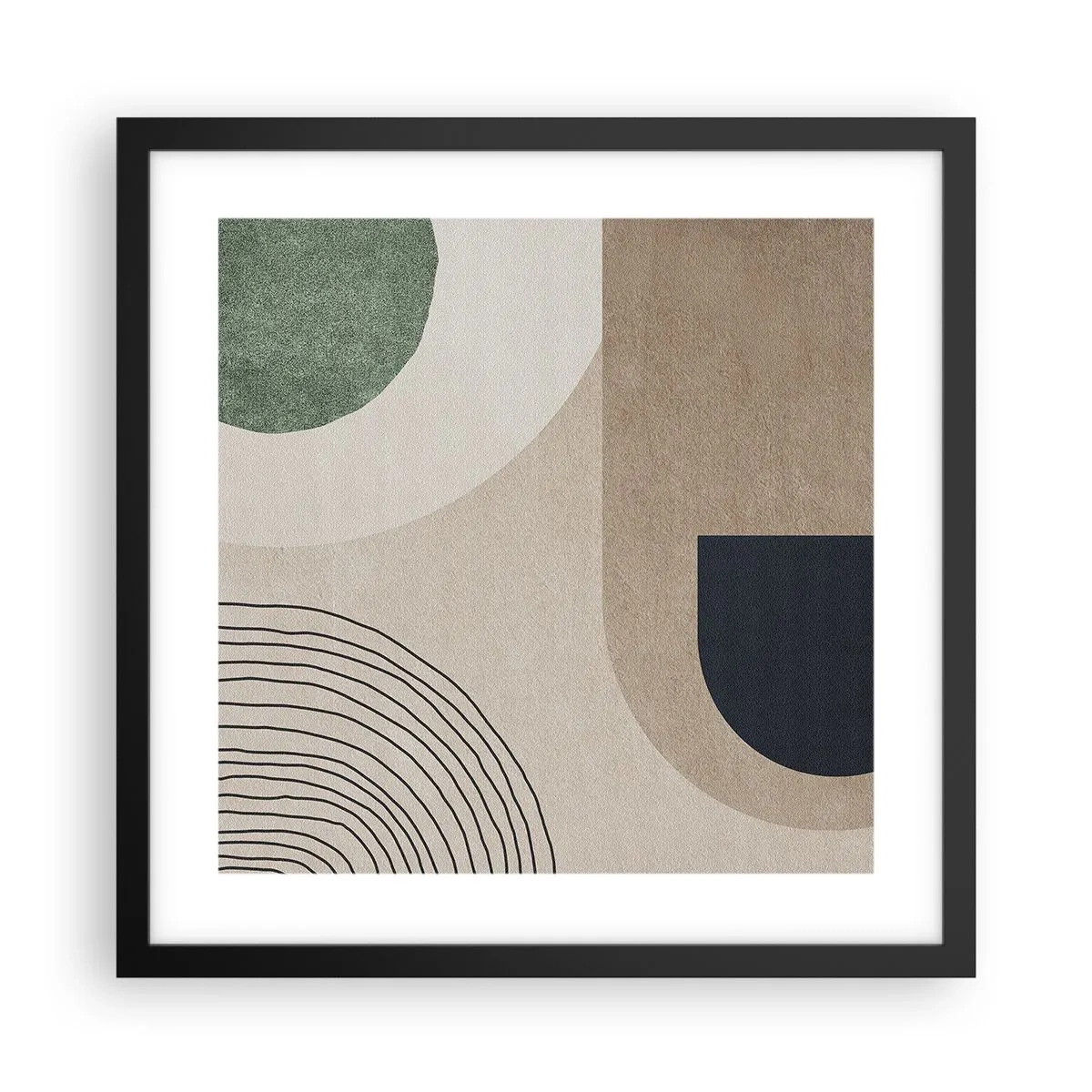 Póster en marco negro - La delicadeza de un óvalo - 40x40 cm