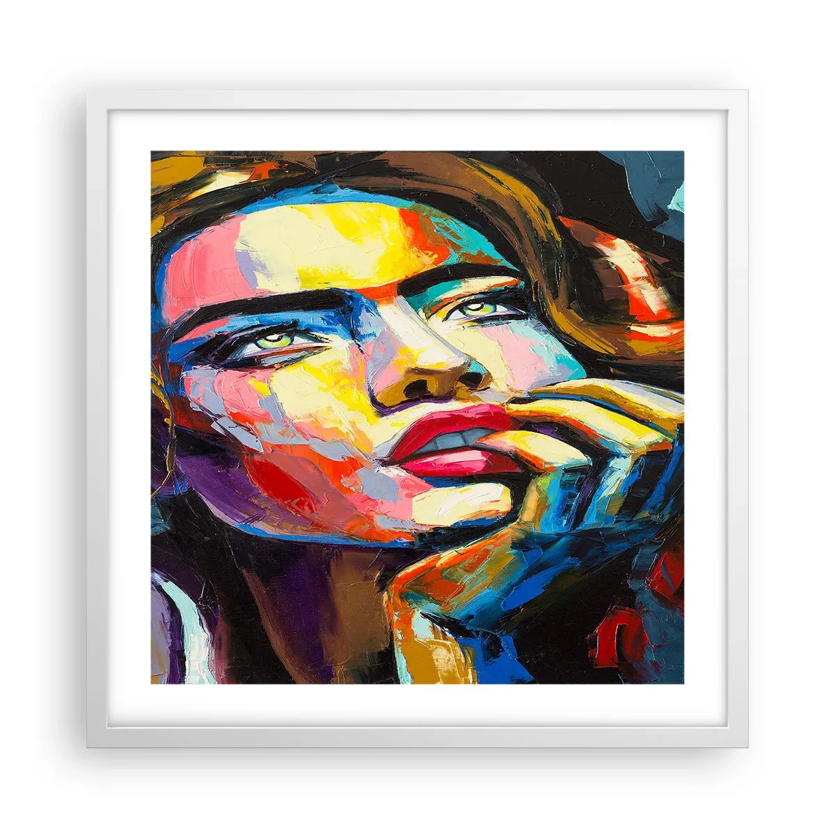 Póster en marco blanco - Sueños - 50x50 cm
