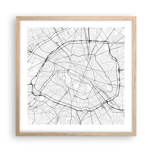 Póster en marco roble claro - Flor de París - 50x50 cm
