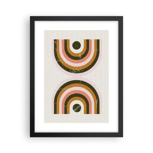 Póster en marco negro - Abstracción gemela - 30x40 cm