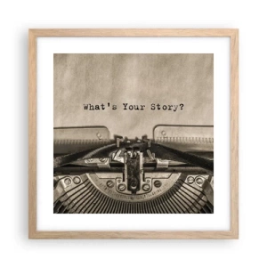 Póster en marco roble claro - Solo espero una respuesta - 40x40 cm