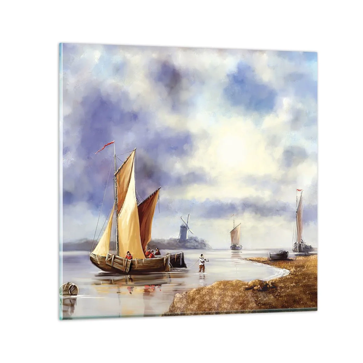 Cuadro sobre vidrio - Impresiones sobre Vidrio - El regreso de los marineros - 30x30 cm