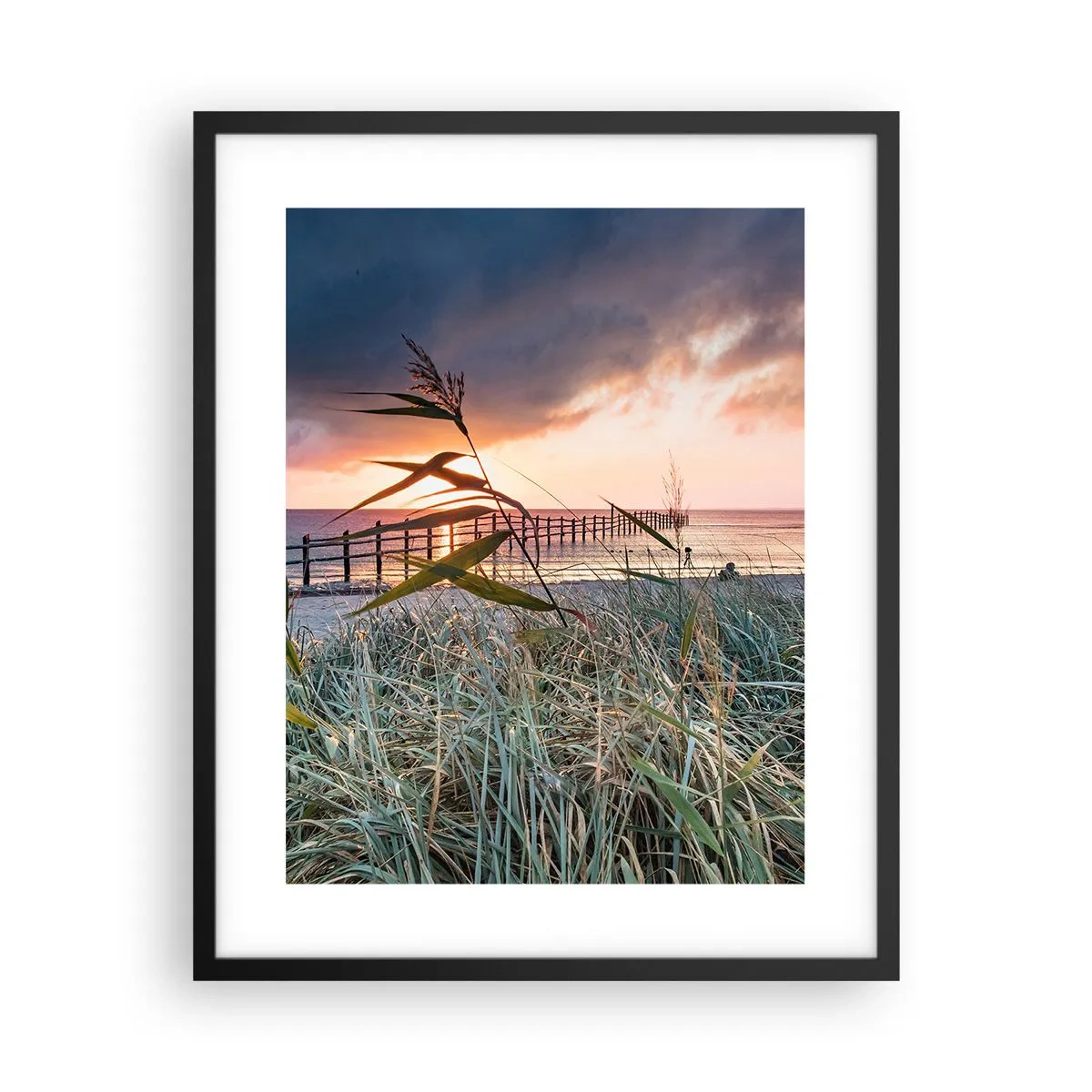 Póster en marco negro - Bailando con el viento - 40x50 cm