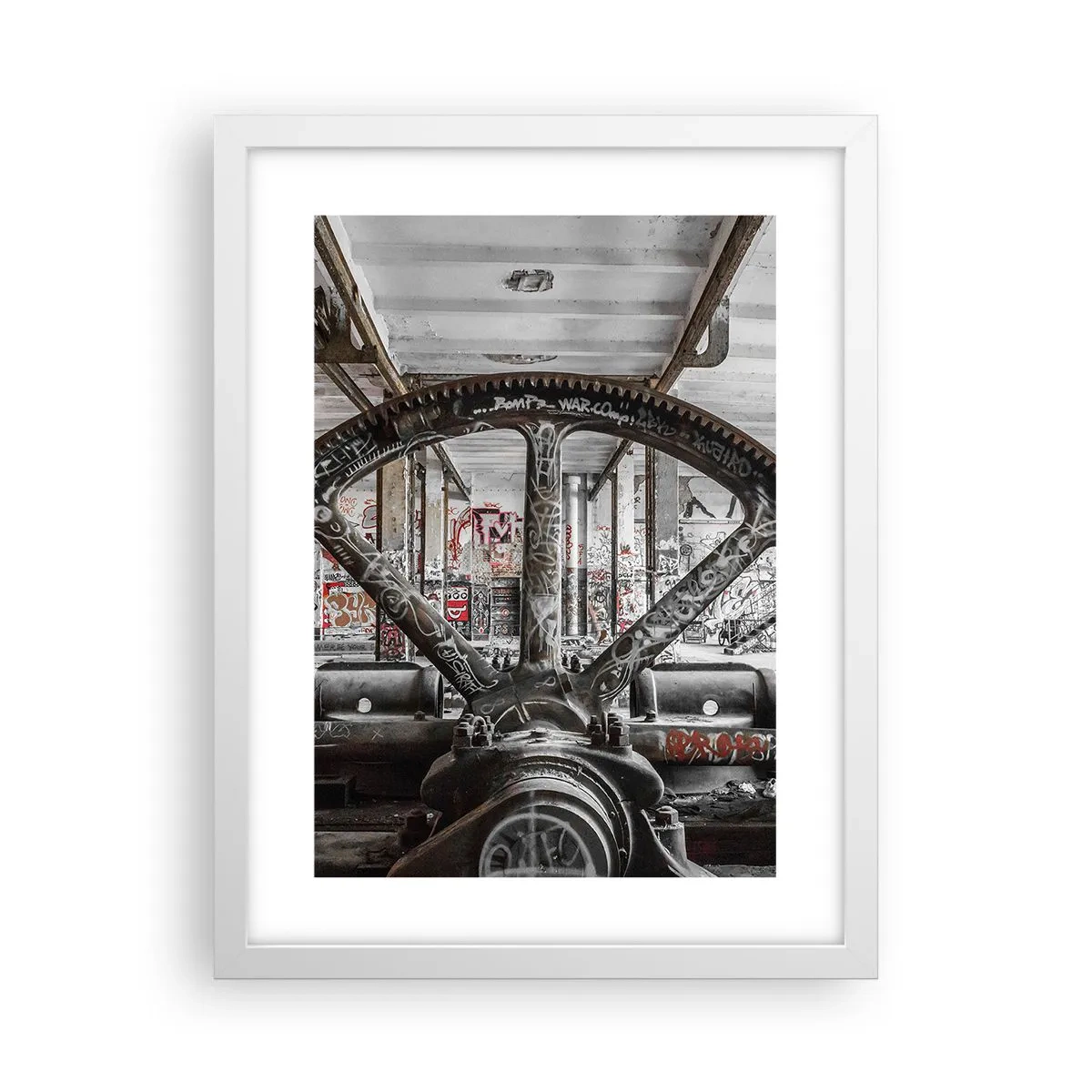 Póster en marco blanco - La vida secreta de una fábrica - 30x40 cm