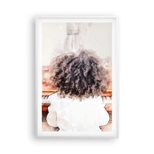 Póster en marco blanco - Descubriendo un mundo nuevo - 61x91 cm