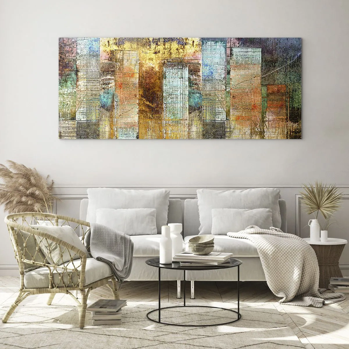 Cuadro sobre vidrio - Impresiones sobre Vidrio - Metrópolis soleada - 100x40 cm