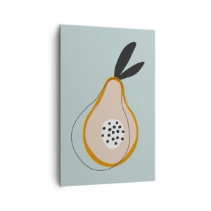 Cuadro sobre lienzo - Impresión de Imagen - Pera abstracta sobre un fondo claro - 80x120cm - El interior de la naturaleza - Decoración de pared moderna para salón y dormitorio ARTTOR