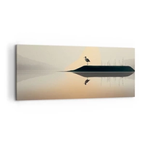 Cuadro sobre lienzo - Impresión de Imagen - Un caballero en el lago - 100x40 cm