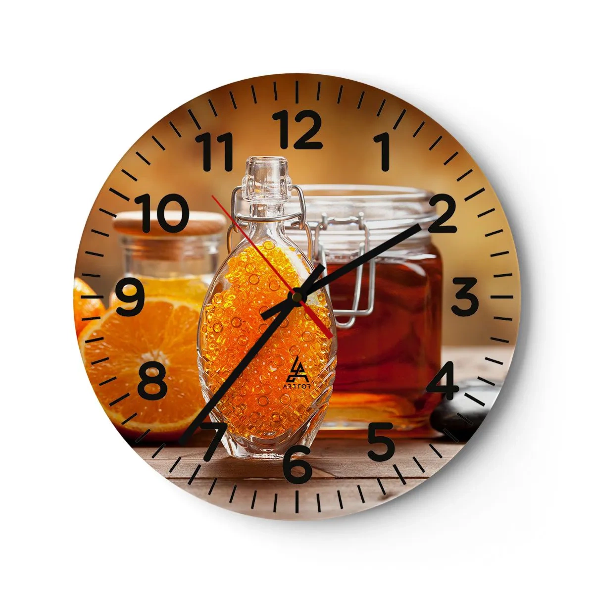 Reloj de pared - Reloj de vidrio - Sabores y aromas soleados - 30x30 cm