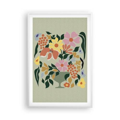 Póster en marco blanco - Un ramo rebosante de vida - 61x91 cm