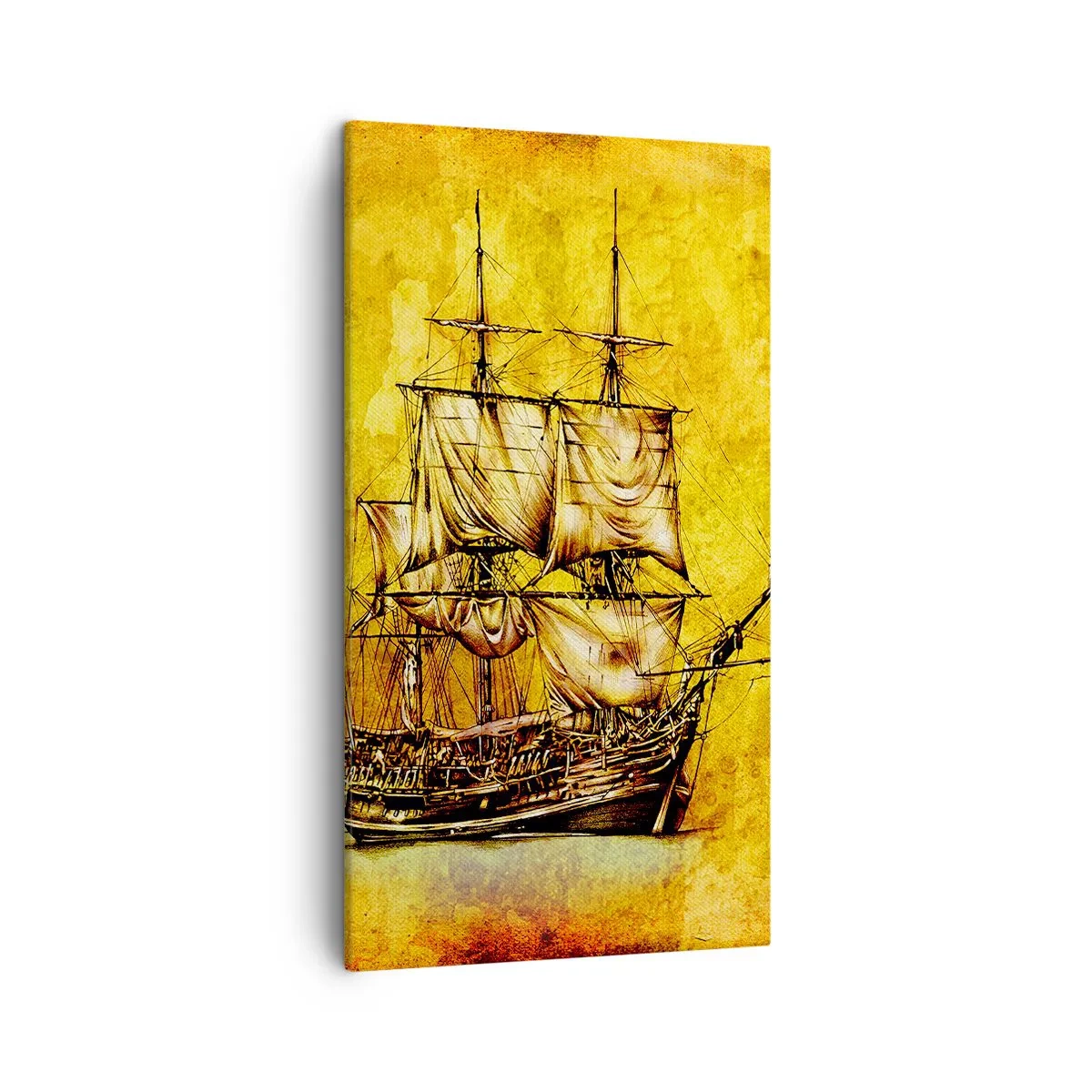 Cuadro sobre lienzo - Impresión de Imagen - ¡Rumbo a la isla Tortuga! - 45x80 cm