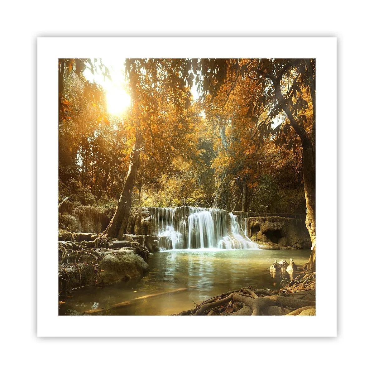Póster - Una cascada en el parque - 50x50 cm