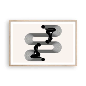 Póster en marco roble claro - Simetría sensual - 91x61 cm