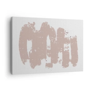 Cuadro sobre lienzo - Impresión de Imagen - Formas suaves de color rosa sobre un fondo claro - 70x50cm - Abstracción en rosa suave - Decoración de pared moderna para salón y dormitorio ARTTOR