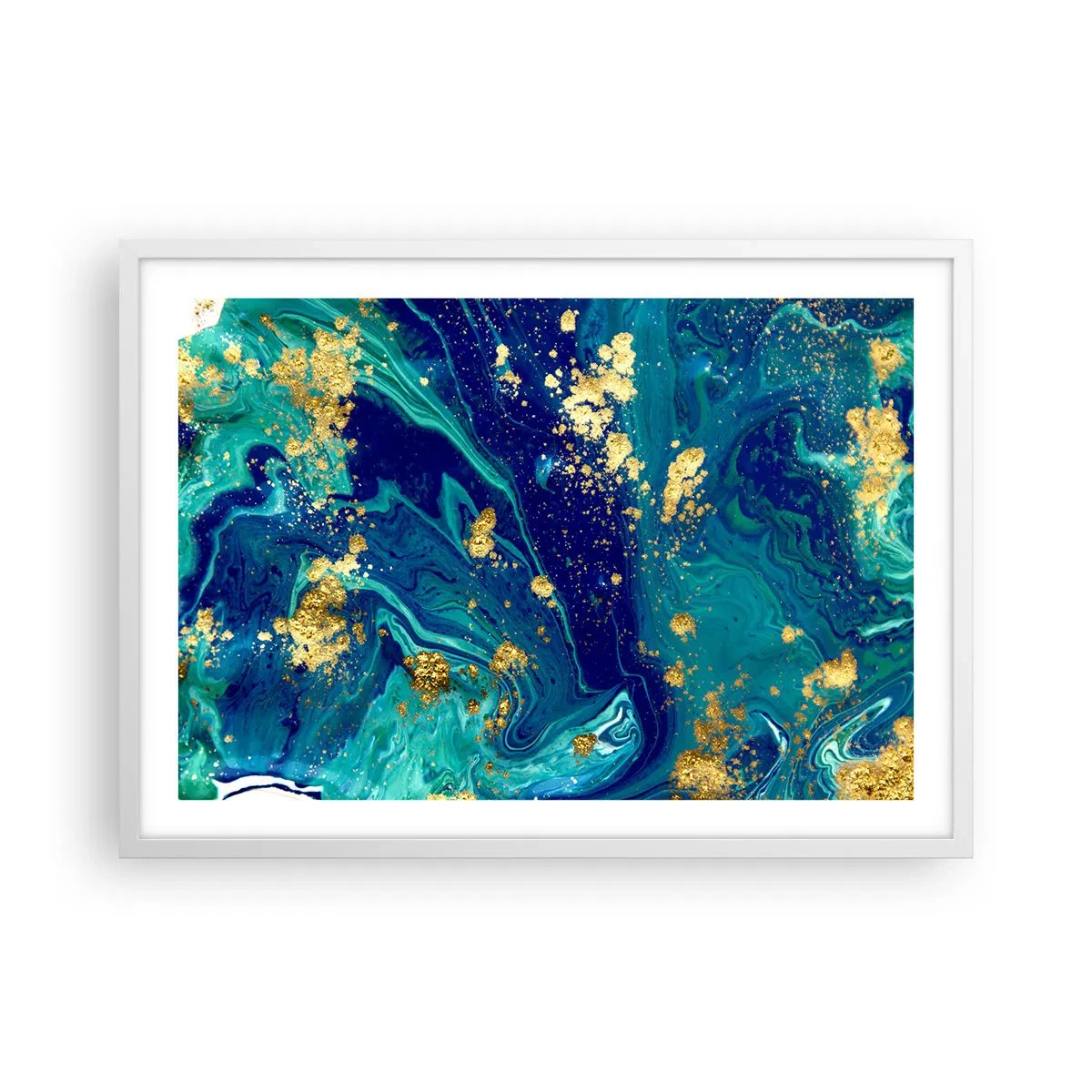 Póster en marco blanco - Pétalos de sol  - 70x50 cm