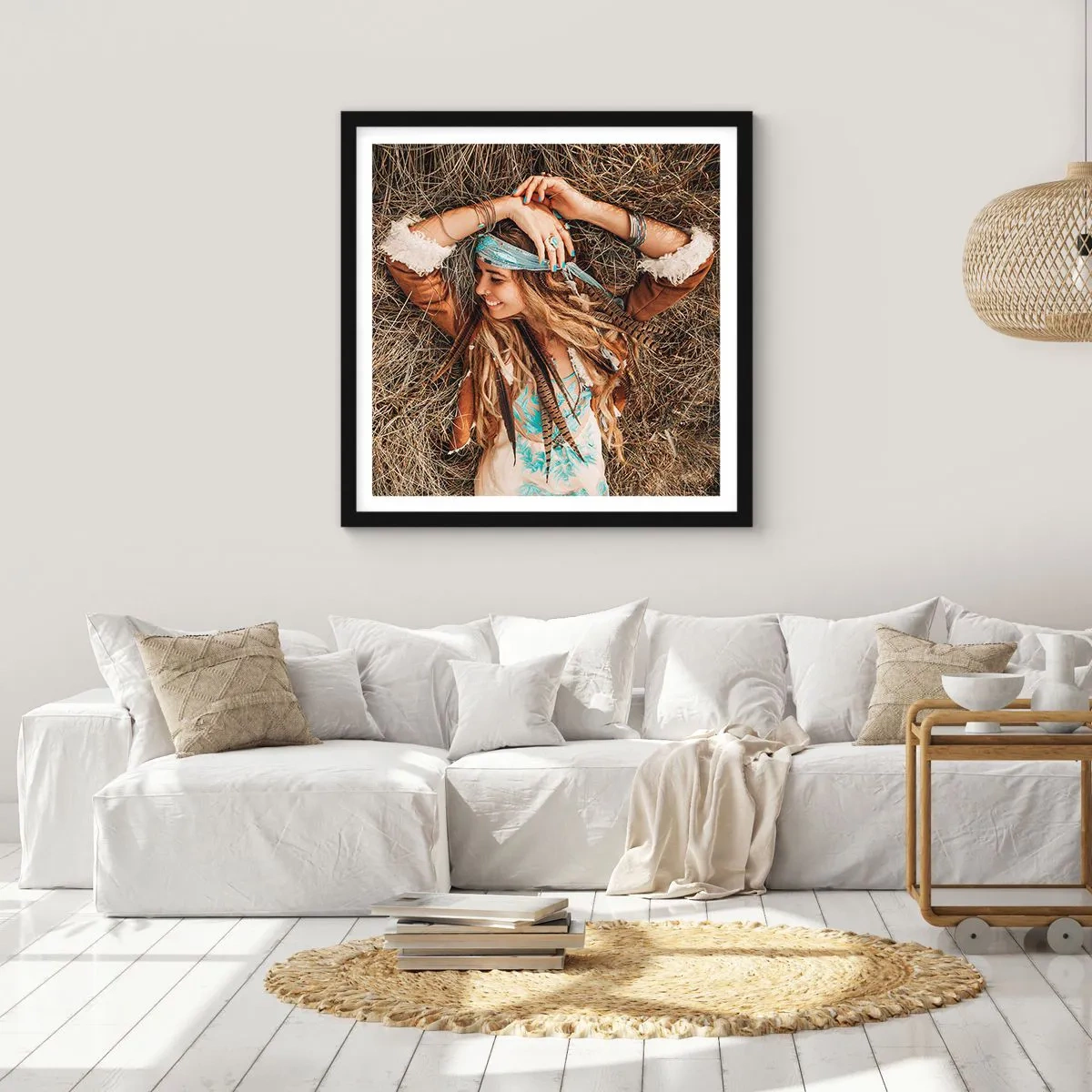 Póster en marco negro - El verano del amor - 40x40 cm