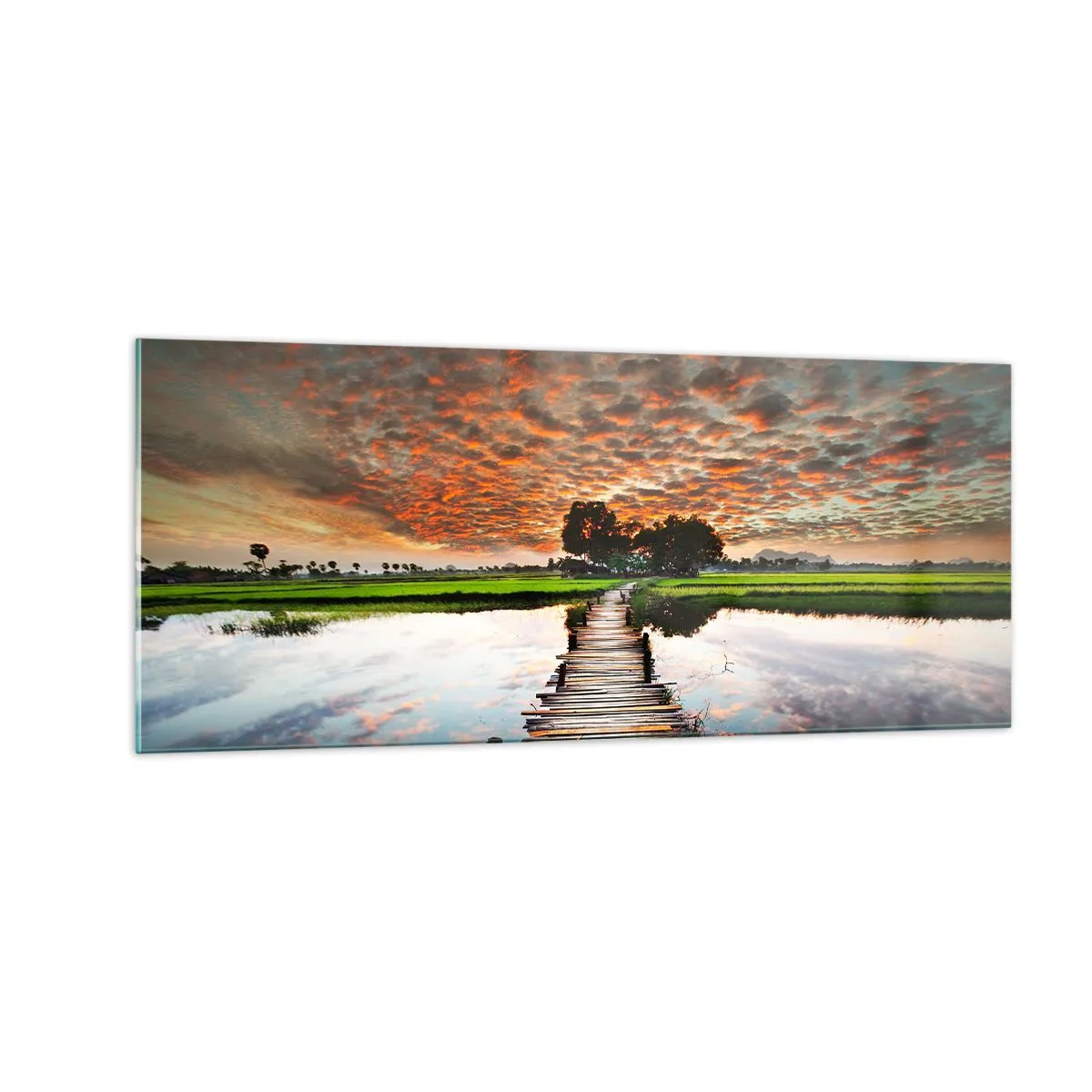 Cuadro sobre vidrio - Impresiones sobre Vidrio - Extiende tus brazos - respira  - 100x40 cm