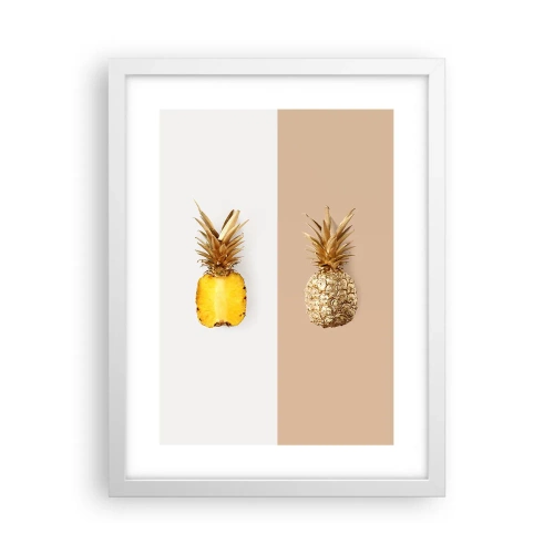 Póster en marco blanco - Piña y media - 30x40 cm
