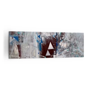 Cuadro sobre lienzo - Impresión de Imagen - Composición abstracta con triángulos y patrones geométricos. - 160x50cm - El orden superior de los triángulos - Decoración de pared moderna para salón y dormitorio ARTTOR