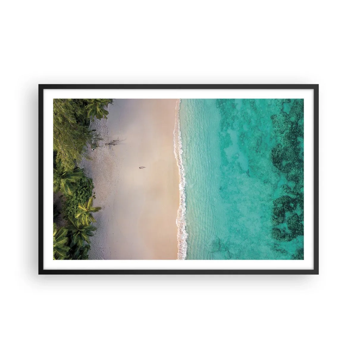 Póster en marco negro - Playa del paraíso - 91x61 cm