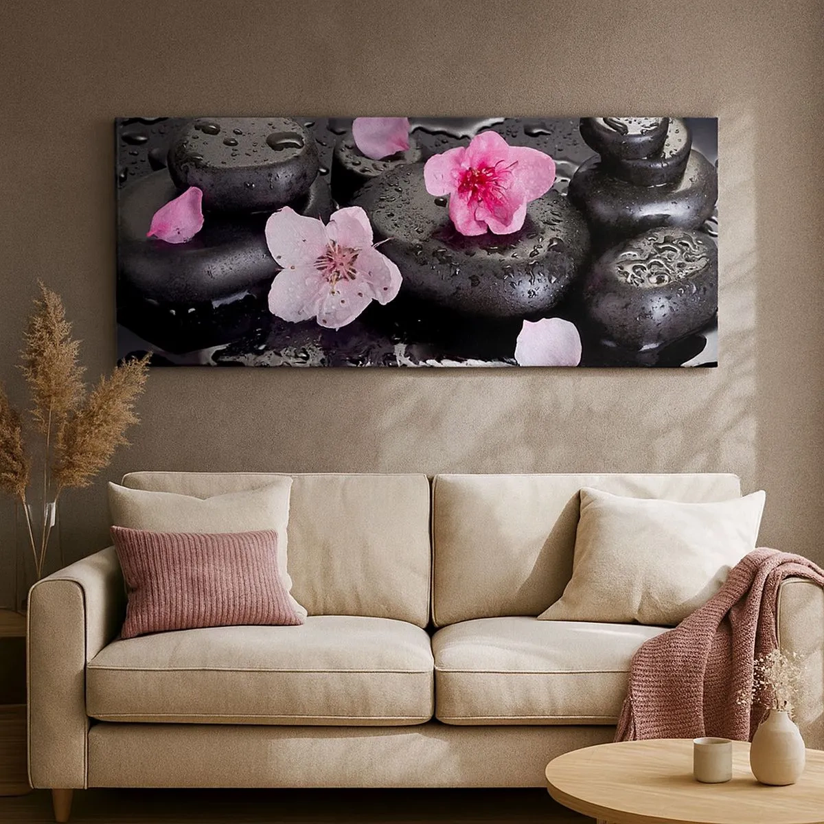 Cuadro sobre lienzo - Impresión de Imagen - Y una piedra cae del corazón - 100x40 cm