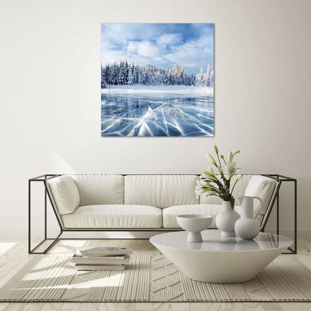 Cuadro sobre vidrio - Impresiones sobre Vidrio - Vista deslumbrante y cristalina - 30x30 cm