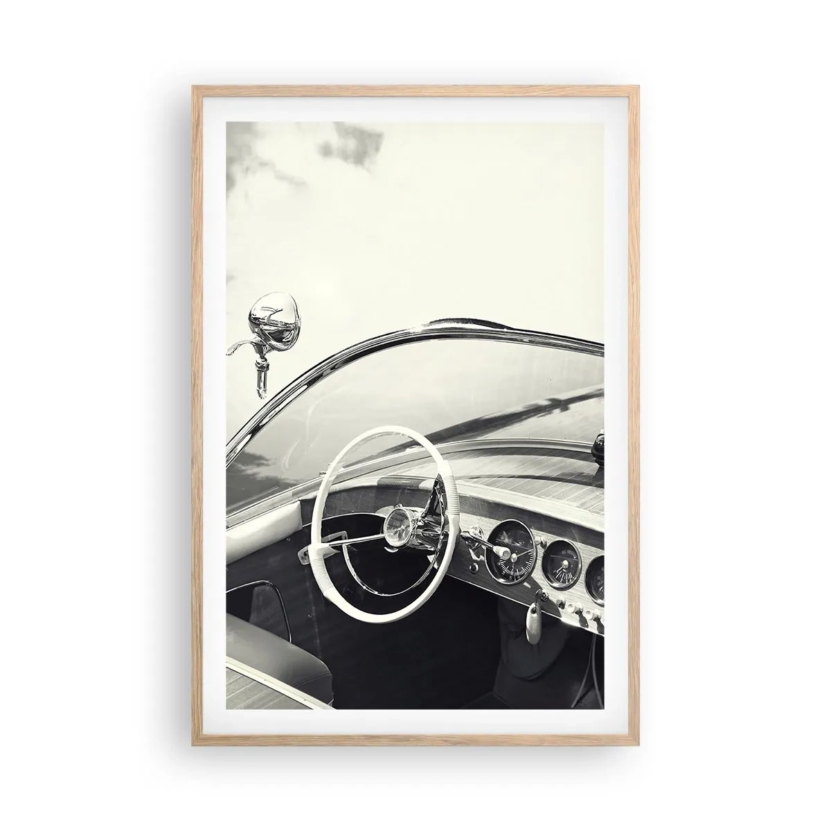 Póster en marco roble claro - Tiempo para los ricos - 61x91 cm