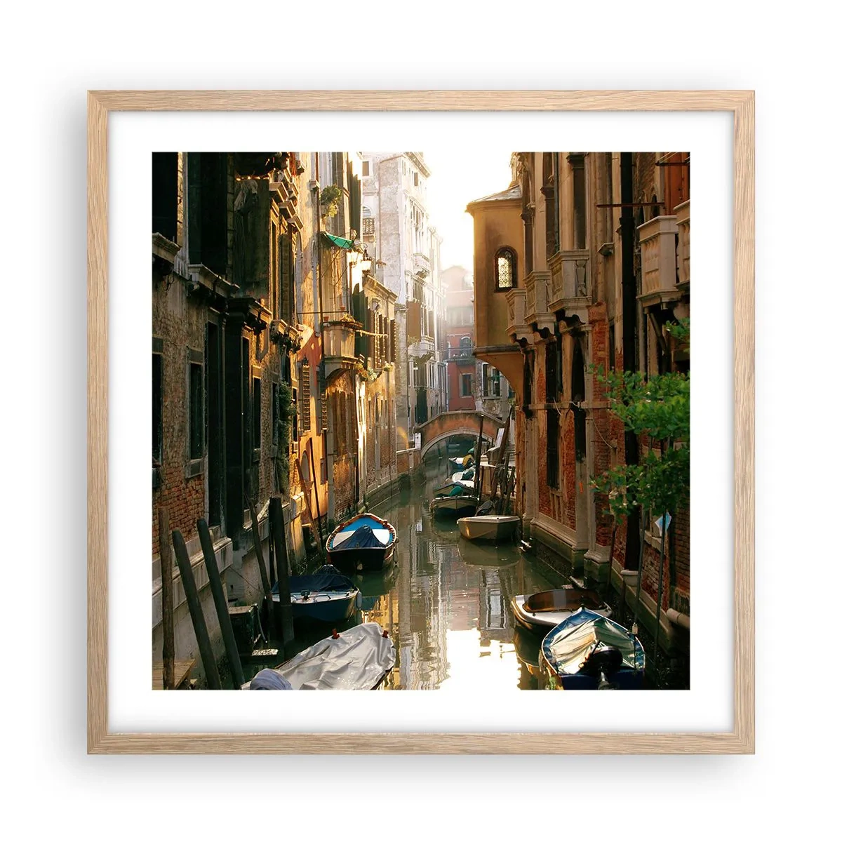 Póster en marco roble claro - En un callejón veneciano - 50x50 cm