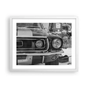 Póster en marco blanco - Paseo rudo - 50x40 cm