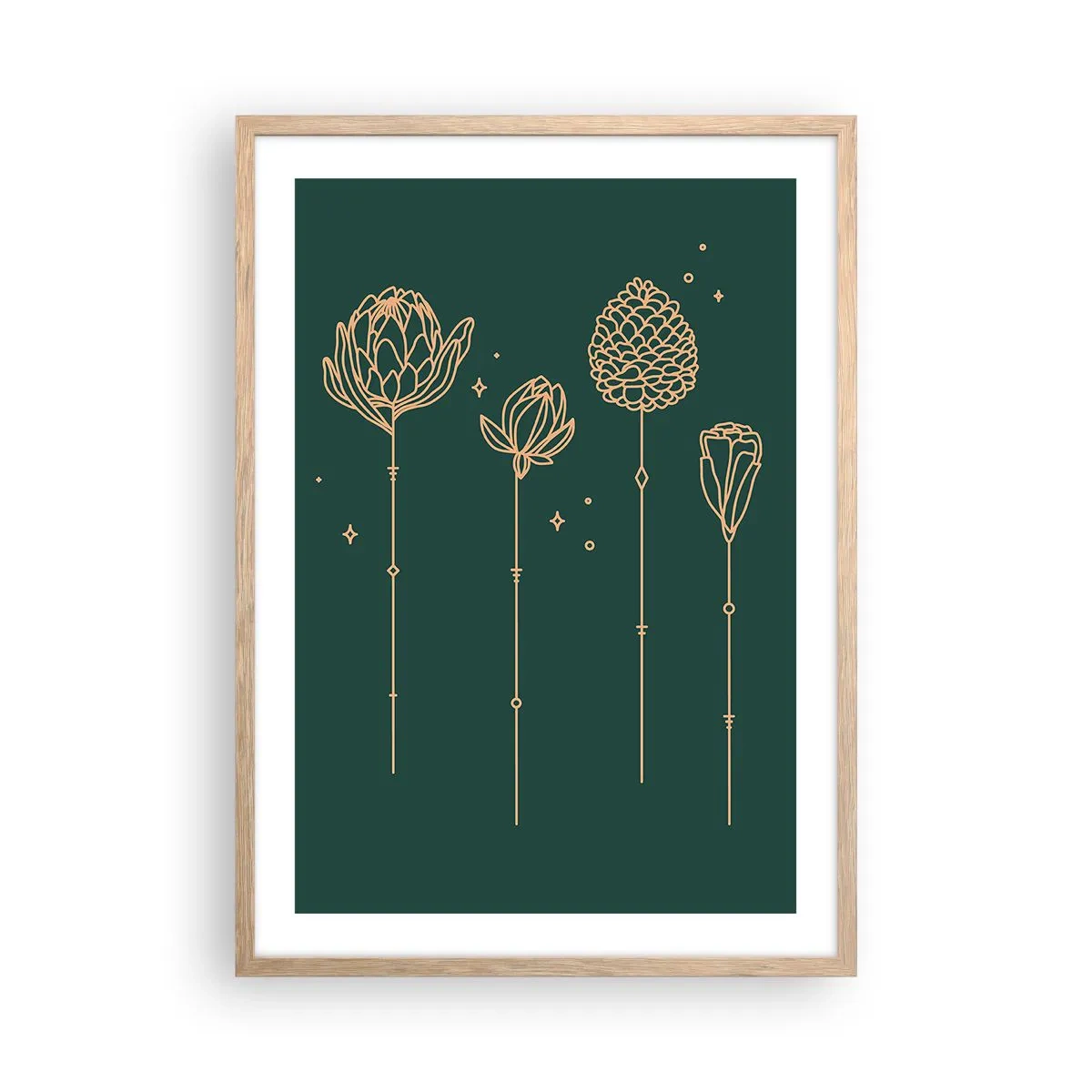 Póster en marco roble claro - La familia vegetal - 50x70 cm
