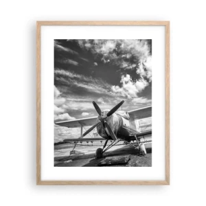 Póster en marco roble claro - No puedo esperar - 40x50 cm