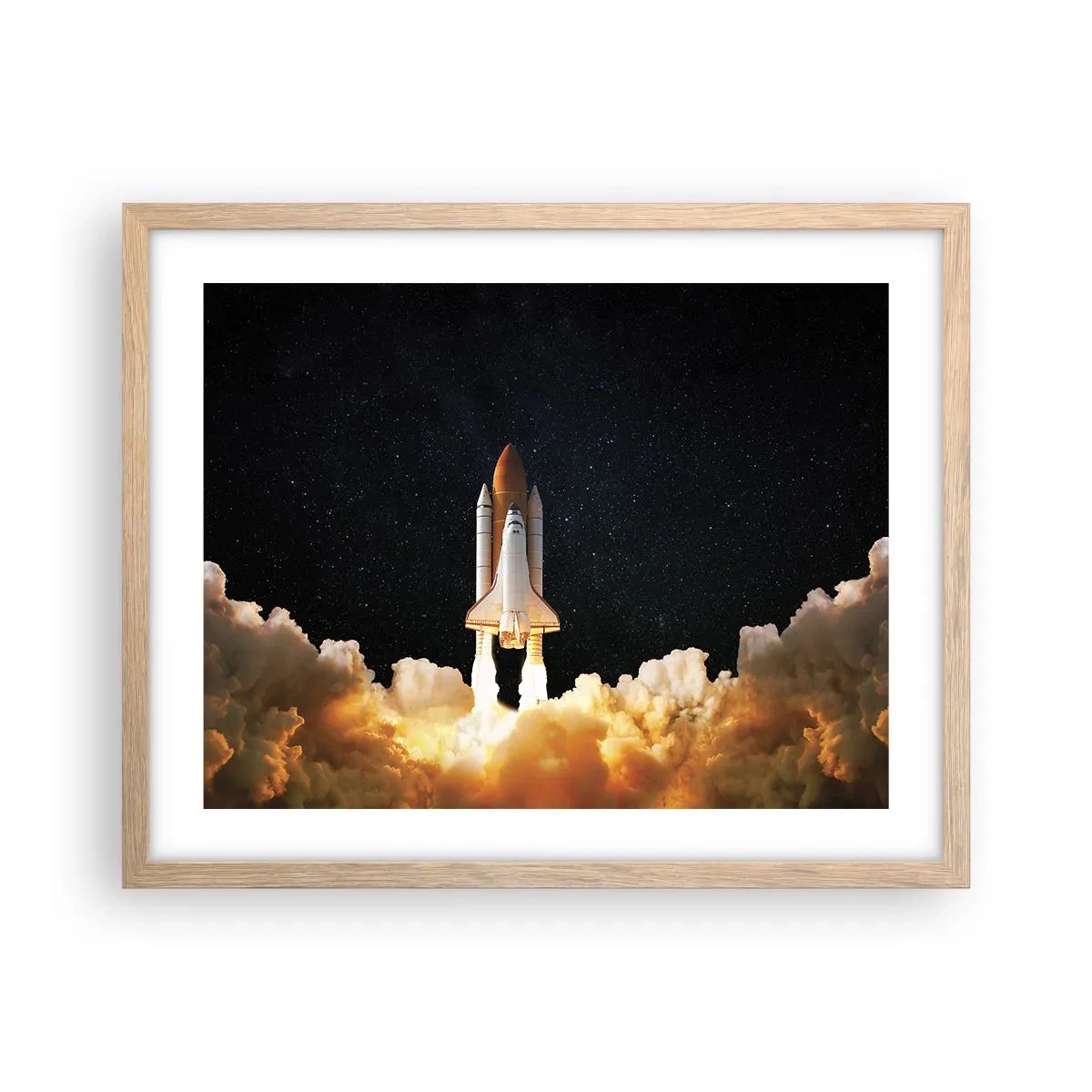 Póster en marco roble claro - ¡Ad astra! - 50x40 cm