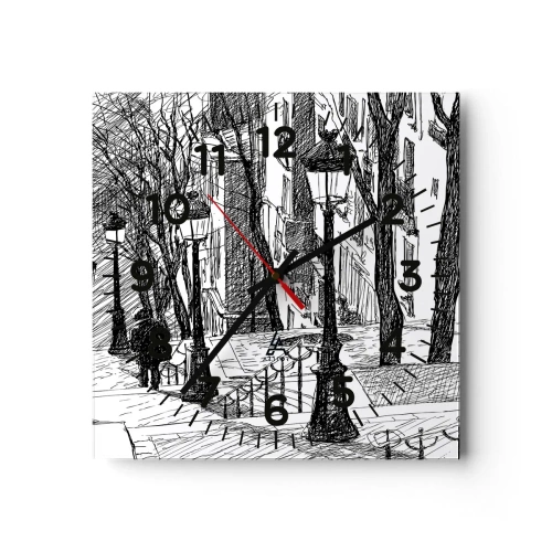 Reloj de pared - Reloj de vidrio - ¿Una historia de amor o de terror? - 30x30 cm