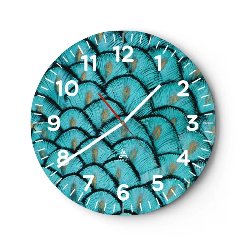Reloj de pared - Reloj de vidrio - La gran gala de las plumas - 40x40 cm