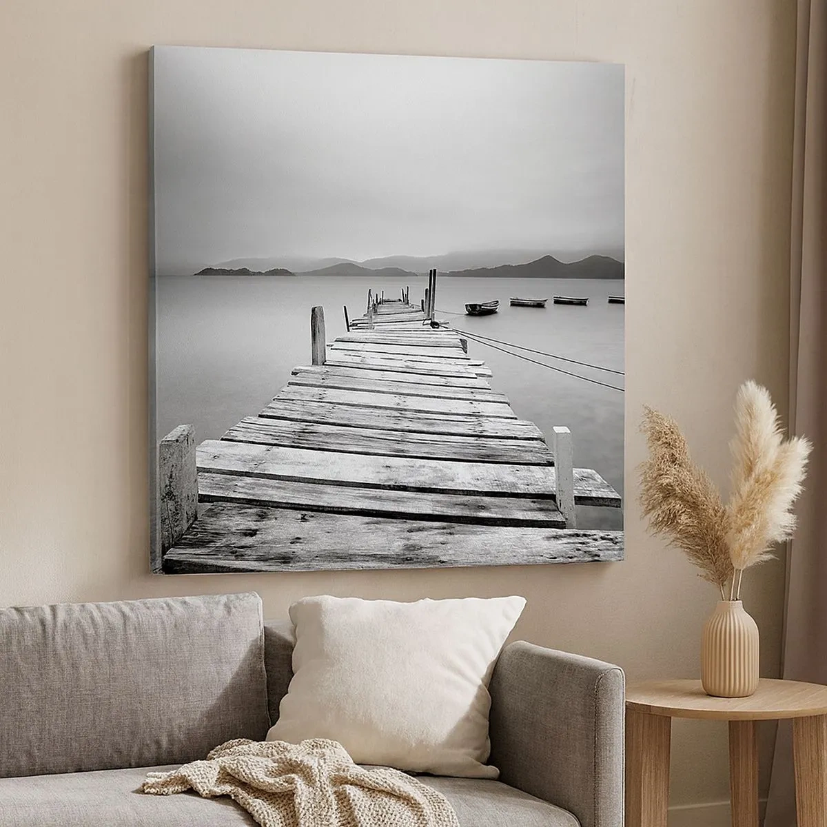 Cuadro sobre lienzo - Impresión de Imagen - Más allá de las montañas, más allá de los mares - 30x30 cm