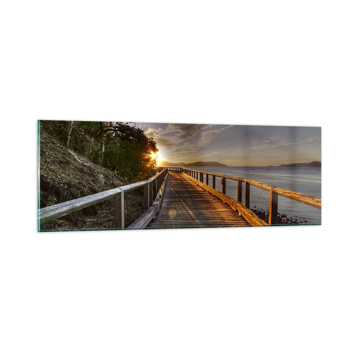 Cuadro sobre vidrio - Impresiones sobre Vidrio - Camina, sigue caminando hacia el sol - 90x30 cm
