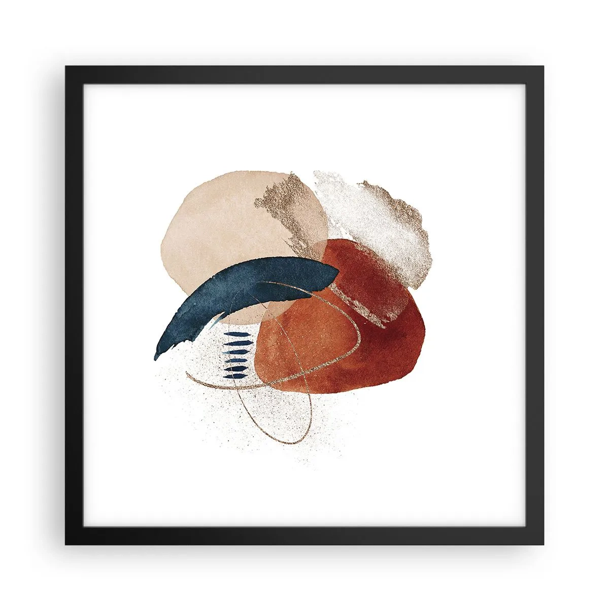 Póster en marco negro - Composición ovalada - 40x40 cm