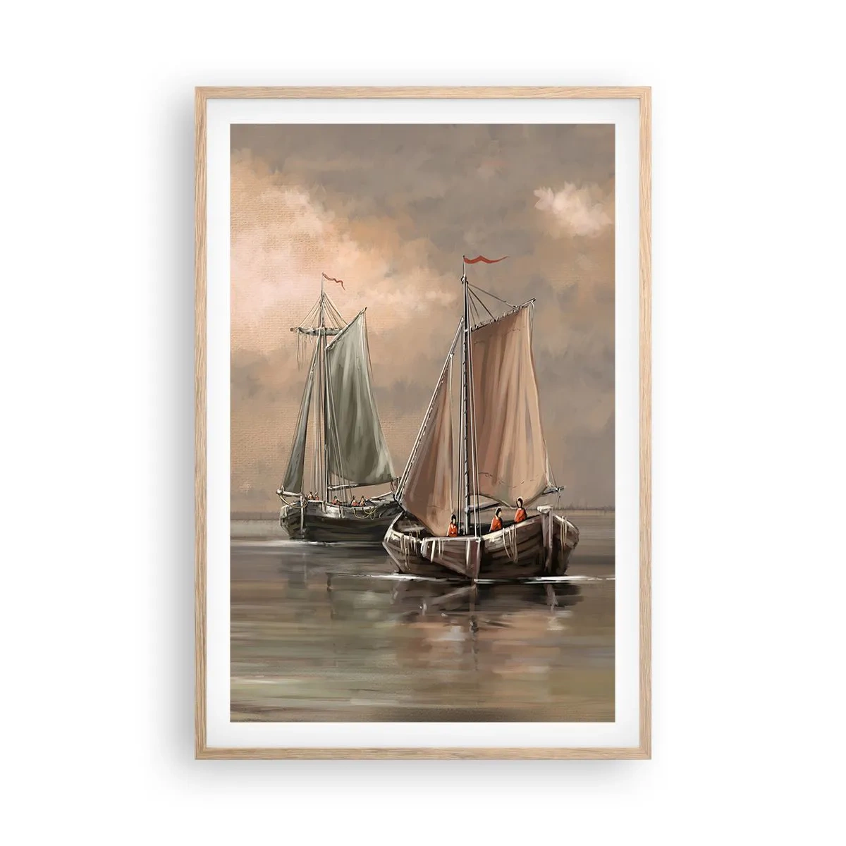 Póster en marco roble claro - El regreso de los marineros - 61x91 cm
