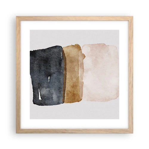 Póster en marco roble claro - Una composición de colores tierra - 40x40 cm