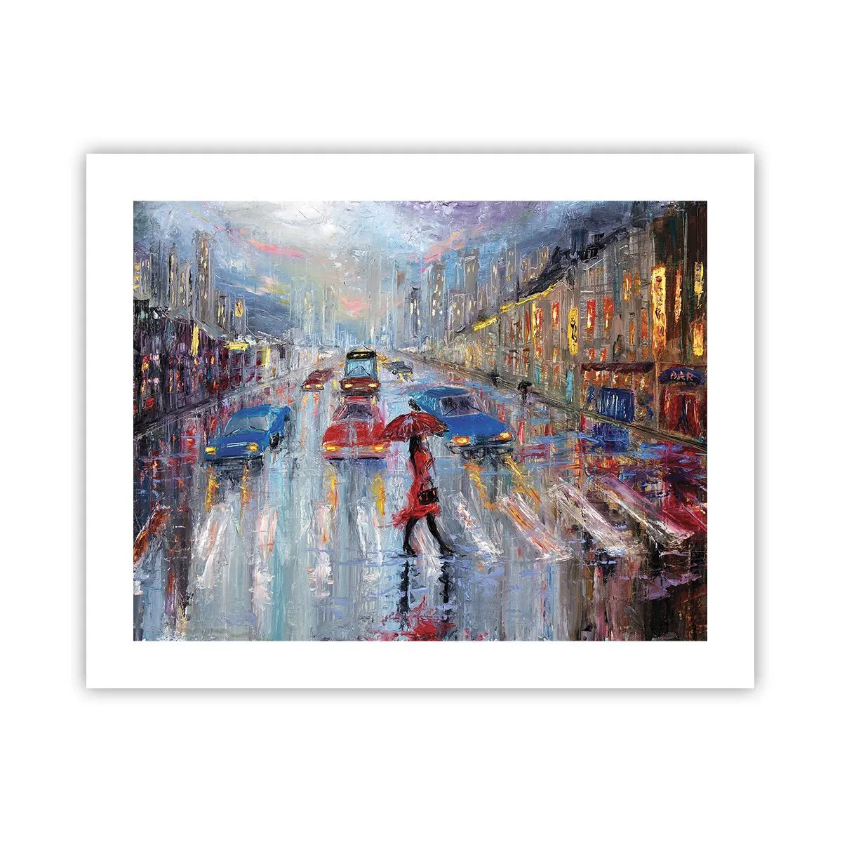 Póster - Una tarde de lluvia en la ciudad - 50x40 cm
