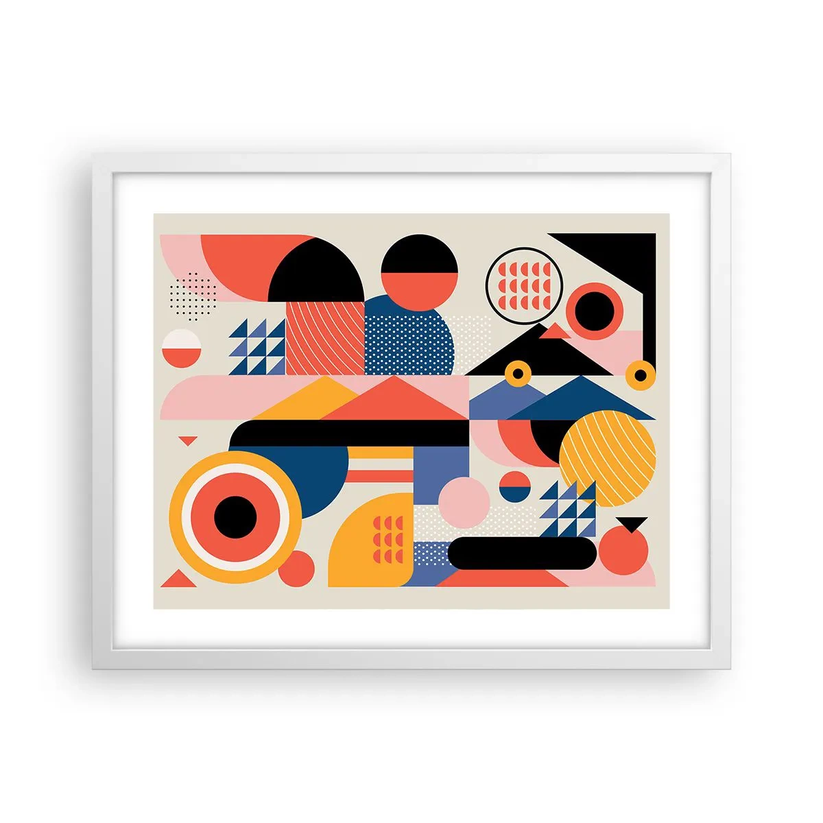 Póster en marco blanco - Composición: juegos - 50x40 cm