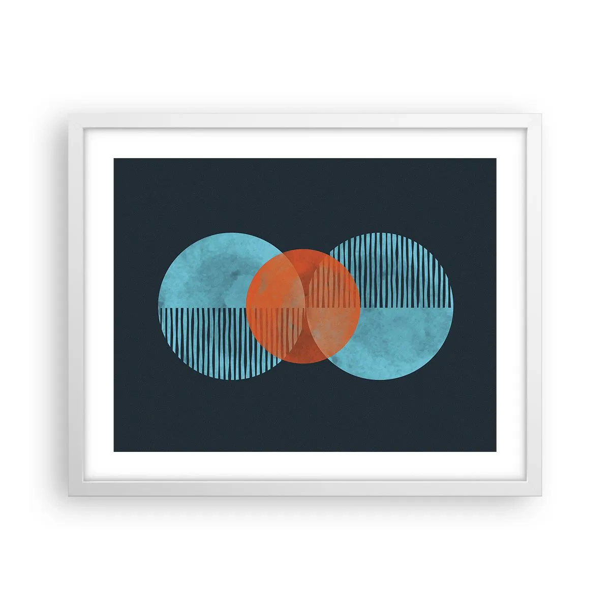 Póster en marco blanco - Composición simétrica - 50x40 cm