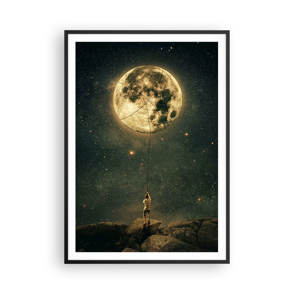 Póster en marco negro - El que robó la luna - 70x100 cm