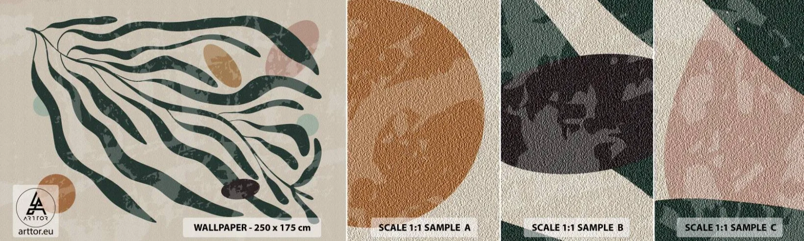 Muestra de fotomural autoadhesivo Deluxe Sticker - Entre verdes - bohemia, Planta, Moderno - 100x30 cm