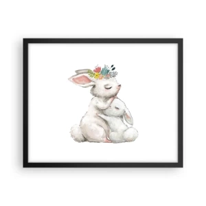 Póster en marco negro - En ningún lugar mejor que con mamá - 50x40 cm
