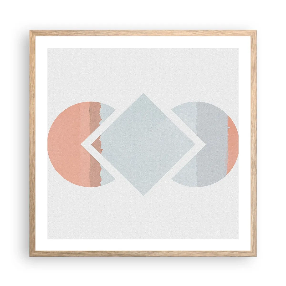 Póster en marco roble claro - Arte geométrico - 60x60 cm