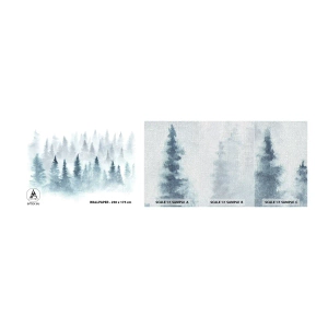 Muestra de fotomural Premium Canvas - Envuelto en la niebla - Paisaje, Bosque, Abeto - 100x30 cm